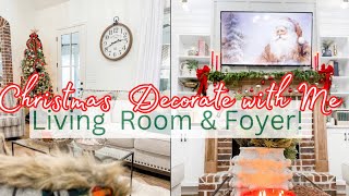 CHRISTMAS DECORATE WITH ME  LIVING ROOM amp FOYER [upl. by Canale]