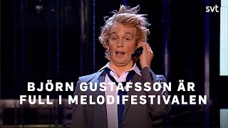 Björn Gustafsson är full i Melodifestivalen 2008  SVT [upl. by Trudnak]