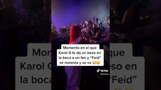 Momento En El Que Karol G Le Da Un Beso En La Boca a Un Fanático amp Feid Se Enoja 🇵🇷 shorts [upl. by Karl]