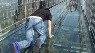 Raw Tourists Brave GlassBottom Bridge [upl. by Ecirp]