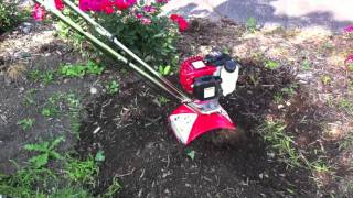 Mantis 4Cycle TillerCultivator Powered by Honda  Review [upl. by Lashoh845]