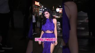 Kylie Jenner Proves Why Shes The Baddest While Looking Bomb In A Purple Dress For Dinner amp Drinks [upl. by Htez]