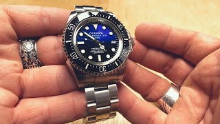 James Cameron Deepsea Rolex Homage  OceanX Sharkmaster 1000 SMS1012  Watch Review [upl. by Okiruy]