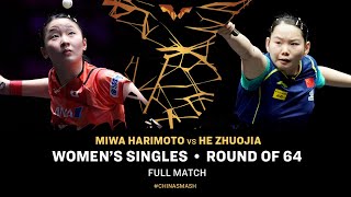 FULL MATCH  Miwa Harimoto vs He Zhuojia  WS R64  ChinaSmash 2024 [upl. by Ahseram]