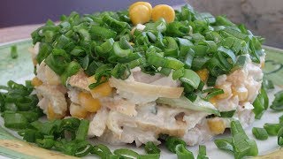 Салат с курицей и свежим огурцом Вкусный простой салат [upl. by Ayahsal]