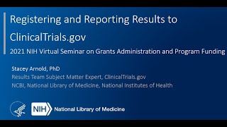 Registering and Reporting Results to ClinicalTrialsgov [upl. by Pillihp414]