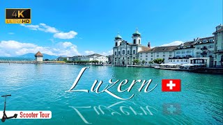 Luzern Switzerland Walking Tour 🇨🇭  Luxury Shopping l History l Nature A little E Scoouter Tour [upl. by Carter656]