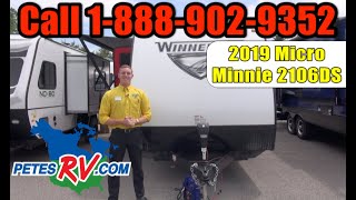 2019 Winnebago Micro Minnie 2106DS  Petes RV Rough Cuts [upl. by Ecinahc490]