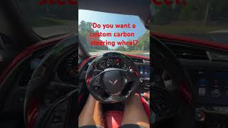 Custom carbon fiber steering wheel factory corvette corvettec7 carbonfiber steeringwheel led [upl. by Ybocaj]