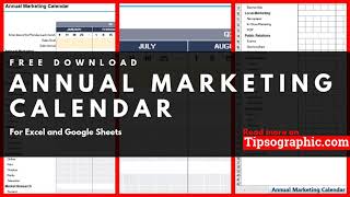 Annual Marketing Calendar Template for Excel Free and Printable Download 🡆 httpbitly2YKA8Q8 [upl. by Briano604]