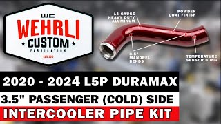 WCFab 2020  2024 L5P Duramax 35quot Passenger Cold Side Intercooler Pipe Kit [upl. by Koetke]