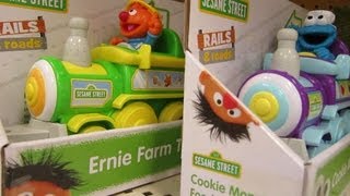 Ernie Farm Train and Cookie Monster Food Train  Sesame Street [upl. by Nakhsa718]