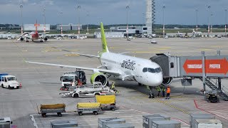 From BER to Switzerland with the Summer Lease A220 from AirBaltic  NICE [upl. by Inacana]