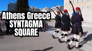 ATHENS Walking Tour \ Syntagma Square Greece [upl. by Quintin19]