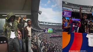 Rema Ozeba Song played at MetLife Stadium before Barcelona vs Real Madrid Pre season match [upl. by Ennairak]