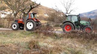 Fiat agri 130 contro Fendt 211 vario a Viarago [upl. by Yznil]