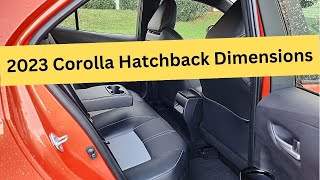 2023 Toyota Corolla Hatchback Back Seat Dimensions and Front Seat Space [upl. by Ssew78]