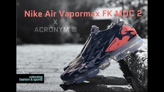 Nike Air Vapormax FK MOC 2 x ACRONYM ‘Thirsty Bandit’  UNBOXING amp ON FEET  fashion shoes  4K [upl. by Dnalra]