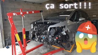 C4 Picasso sortie du moteur joint de culasse défaillant HDI 150 DW10FBLOWN HEAD GASKET Ep25 [upl. by Ilesara]