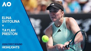 Elina Svitolina v Taylah Preston Highlights  Australian Open 2024 First Round [upl. by Valene485]