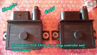 BMW E46 320d 330d glow plug controller unit replacement [upl. by Alekehs961]