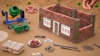 diy mini cemented house construction science project  bricks house making SmallCreator01 [upl. by Pauwles]