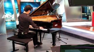 Daniel Chow plays Fazioli piano on Global TV News [upl. by Atsyrc]