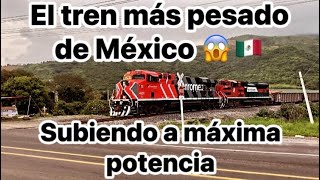 Impresionante el TREN más pesado de México subiendo con 106 vagones cargados [upl. by Scornik982]