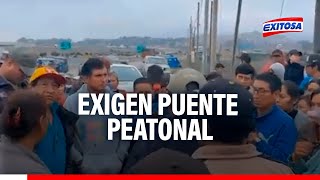 🔴🔵Barranca Pobladores exigen puente peatonal debido a accidentes en la Panamericana Norte [upl. by Angy]