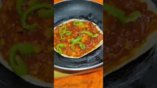 Roti pizza recipe in 30Seconds😳 😍🤤🍕 recipe recipeoftheday recipevideo recipes pizza pizzalover [upl. by Nuawad]