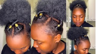 How to style natural 4c hair using Brazilian wool  Protective hairstyles  simple 4c hairstyles [upl. by Cohlier]