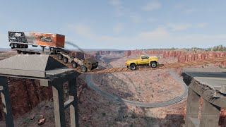 quotA large trailer demolished the improvised bridgequot BeamNG drive [upl. by Agueda]