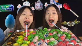 Mie And Miyuki Peel Off The Addictive Chewing Gum mukbang  Candy [upl. by Aidul774]