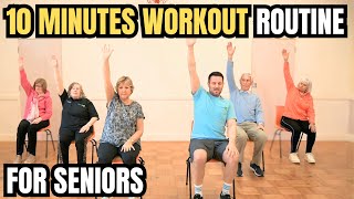 Quick 10Minute Chair Workout For Seniors  Perfect Beginner Fitness Workout Routine [upl. by Ocsirf]