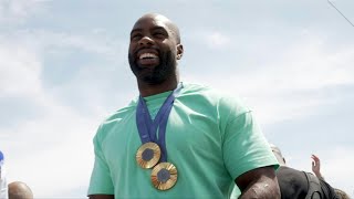 JO2024 de Paris à SaintDenis Teddy Riner ovationné  AFP [upl. by Pebrook658]