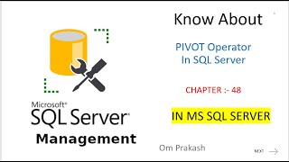 PIVOT operator in SQL Server [upl. by Nathanoj162]