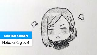 How to draw Chibi Nobara Kugisaki  Jujutsu Kaisen Easy Drawing Tutorial [upl. by Ityak]