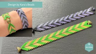 Peyote Chevron Bracelet Tutorial  Peyote Variation  Beaded Bracelet [upl. by Assila70]