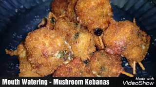 How to make Mushroom Kebana at home  Cheese and Spinach filled Mushroom Kebanas [upl. by Stannwood]