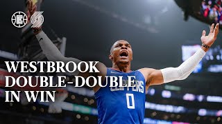 Russell Westbrook Scores Double Double In Win  LA Clippers [upl. by Auqinet636]