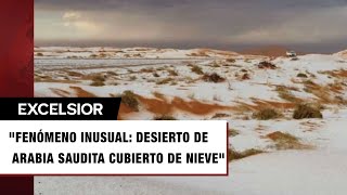 Nieve en el desierto de Arabia Saudita sorprende a meteorólogos [upl. by Cyrill980]