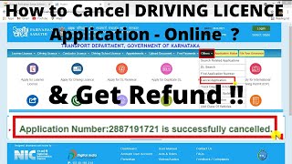 Cancel DL LL Application Online amp Refund  DL Application cancel kaise kare  Driving Licence cancel [upl. by Mears966]