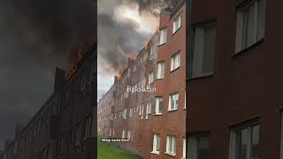 Brand i lägenhet i Göteborg fördig svenskaklipp brand hjällbo brinner hus [upl. by Nojram]