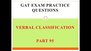 GAT Exam Practice Question Part 95 [upl. by Margeaux]