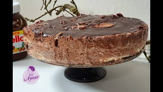 Cremige Nutella Kuchen ohne backen I nutella torte without baking I Nobake cake [upl. by Heyra639]