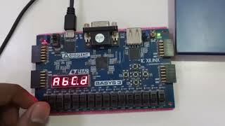 Four Seven Segment Display Driver With Decimal Points Using Verilog  Basys 3 FPGA [upl. by Lapointe]