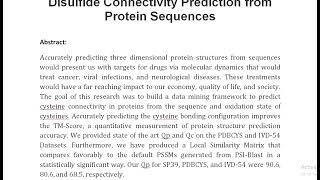 Local Similarity Matrix for Cysteine Disulfide Connectivity Prediction from Protein Sequences [upl. by Arral]