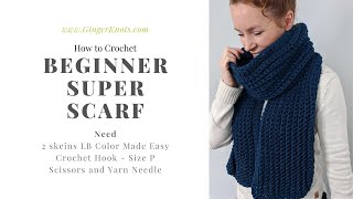 How to Crochet a Super Scarf for beginners [upl. by Emie]