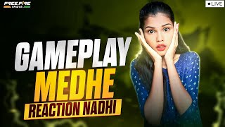 Gameplay midhi reaction nadhi  Rooms 1 vs 2 and 4 vs 4 squad Reactions  Free Fire Live In Telugu [upl. by Onitsirc267]