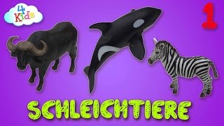 Schleichtiere Wildtiere Bauernhoftiere Tiernamen und Tierstimmen vorgesprochen Deutsch [upl. by Atnaloj]